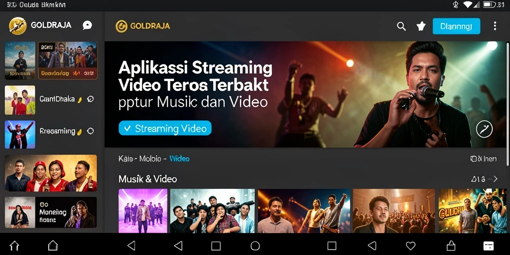 Antarmuka user-friendly GOLDRAJA untuk streaming video dan musik