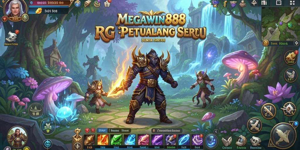 Tampilan antarmuka MEGAWIN888 yang menarik dengan grafik RPG yang memukau.
