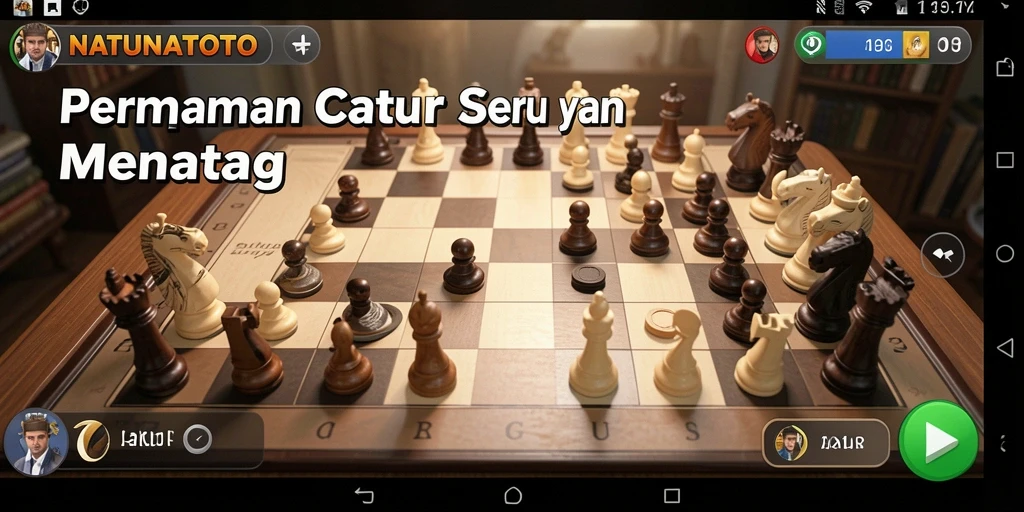 Antarmuka permainan Catur NATUNATOTO yang menarik dan fungsional.