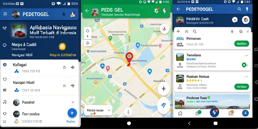 Antarmuka pengguna PEDETOGEL yang intuitif dan informatif untuk Navigasi Mobil.