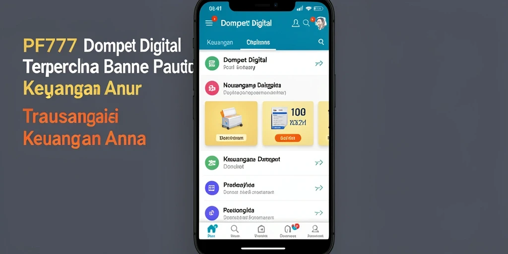 Antarmuka PF777 yang modern dan intuitif untuk Dompet Digital.