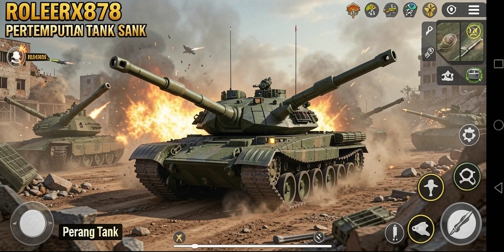 Tampilan antarmuka permainan Perang Tank ROLEX878 yang menarik dan interaktif.