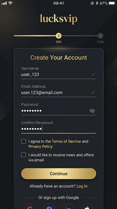 Buat Akun Baru lucksvip di Android dengan Mudah